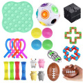 Kids Anti Stress Football Suishy Toy Silicone Stress Soulaller Bubble Toys Sensory Autism Push Pop Fidget Toys Set
